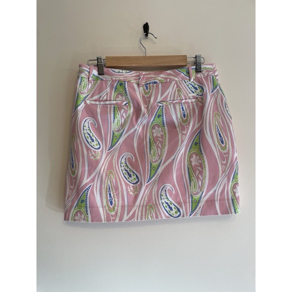 Ralph Lauren Polo Golf Skirt Skort Women Size 4 Pink Paisley Active Tennis Lined - Picture 2 of 7